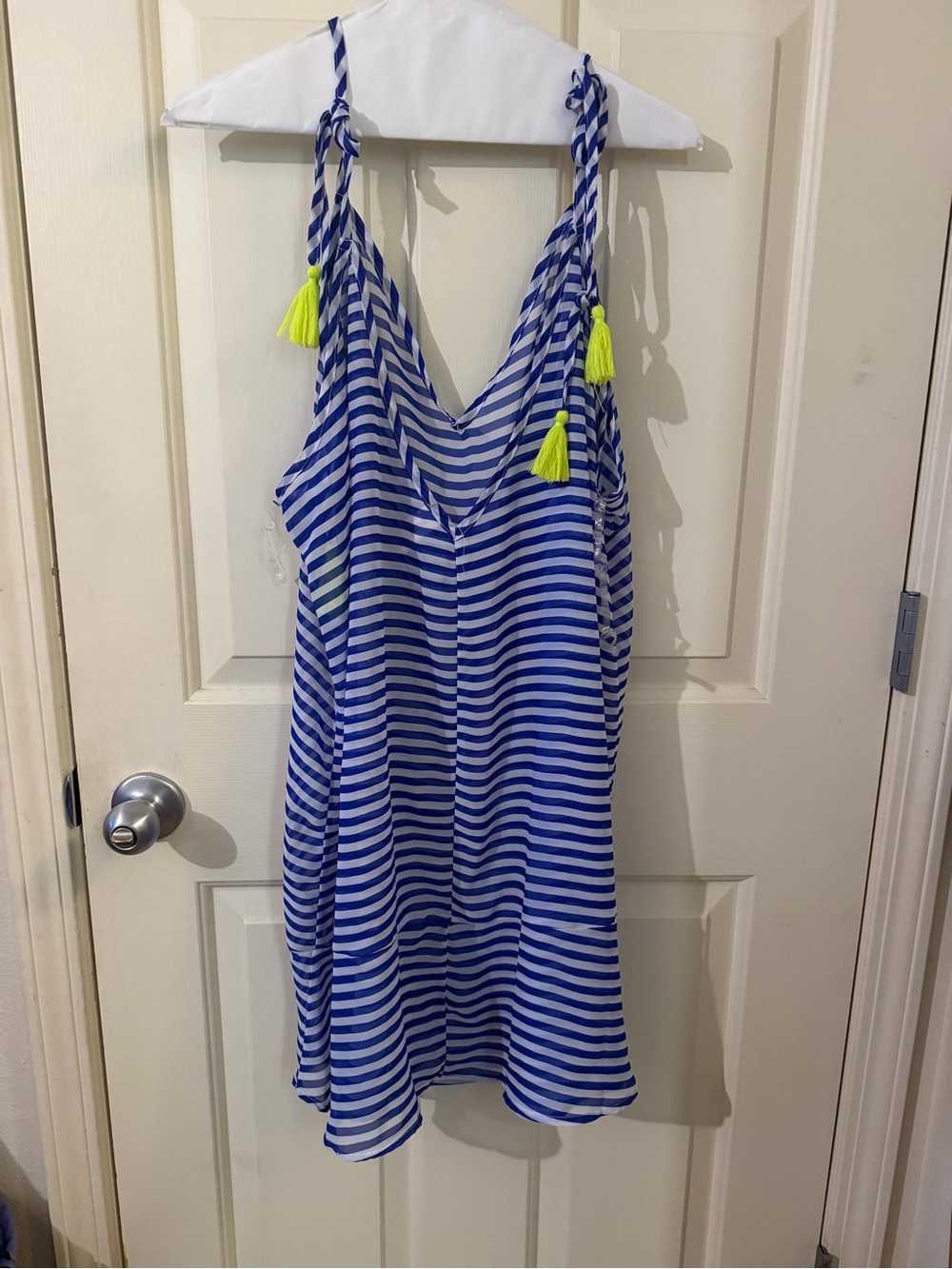 George Blue and White Striped Sundress